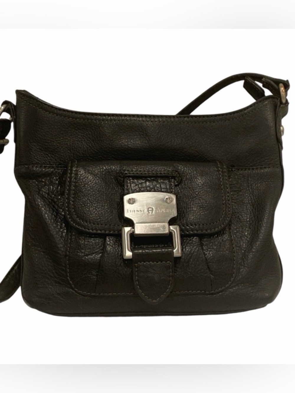Etienne Aigner Vintage Black Leather Crossbody Shoulder Bag - Like New